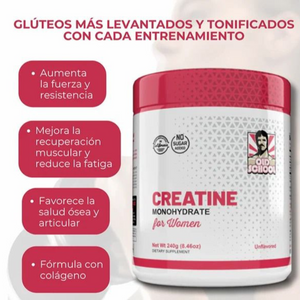 CREATINA CON COLAGENO PARA POTENCIAR EL CRECIMIENTO DE GLUTEOS Y PIERNAS, SIN ENGORDAR