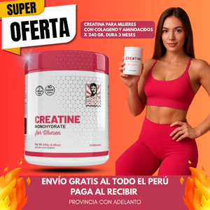 CREATINA CON COLAGENO PARA POTENCIAR EL CRECIMIENTO DE GLUTEOS Y PIERNAS, SIN ENGORDAR